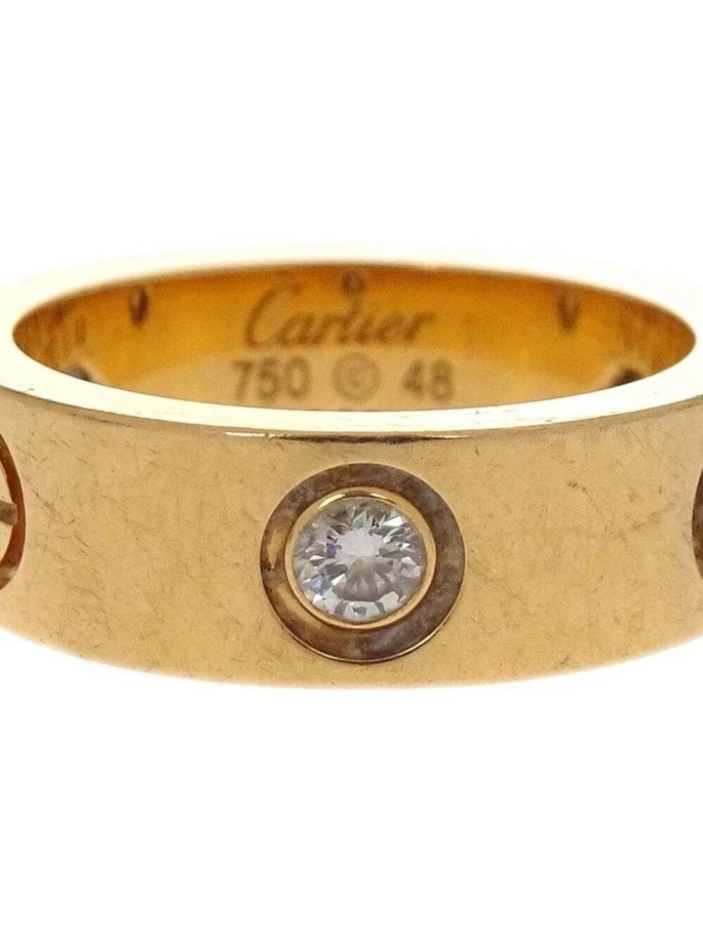 Cartier Love Ring 750 Half Diamond SM8225 #48 Jewelry